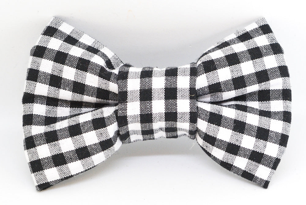 Black and White Gingham Bow