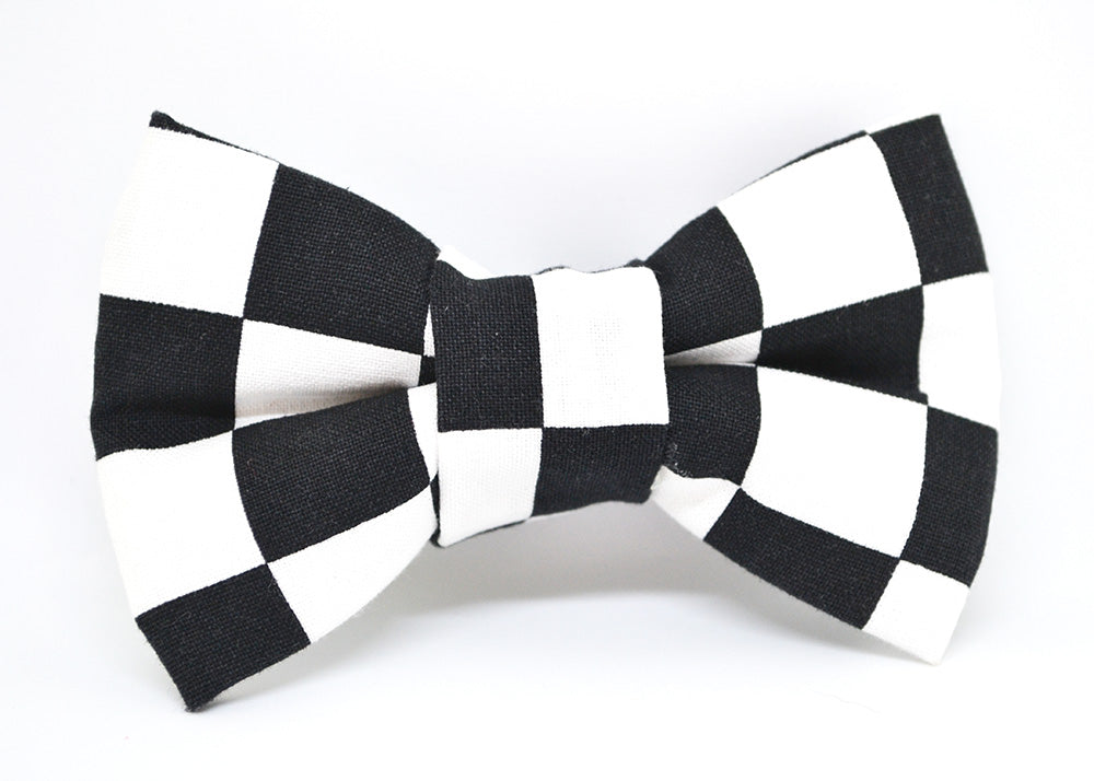 Black and White Check Bow