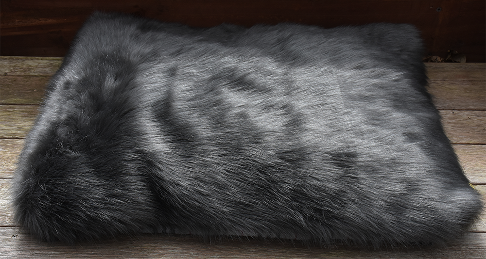 Charcoal Faux Fur Bed