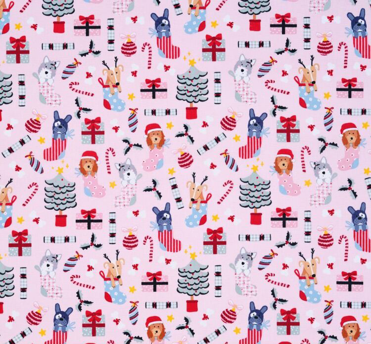 Baby Pink Christmas Doggie Bandana