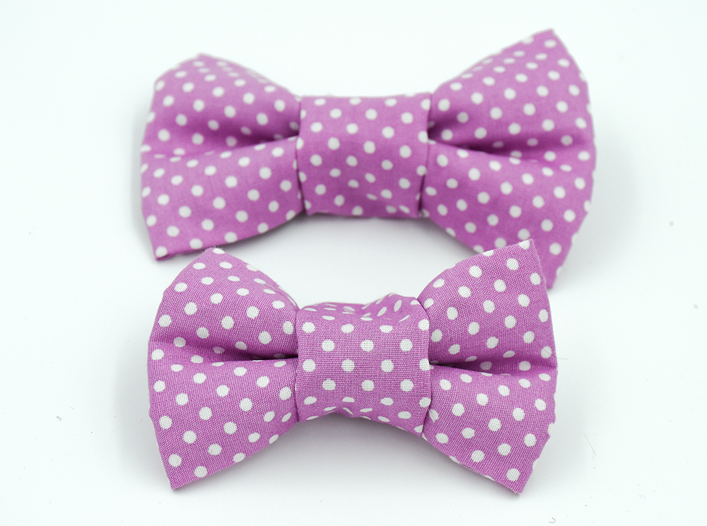 Lilac Polka Dot Bow