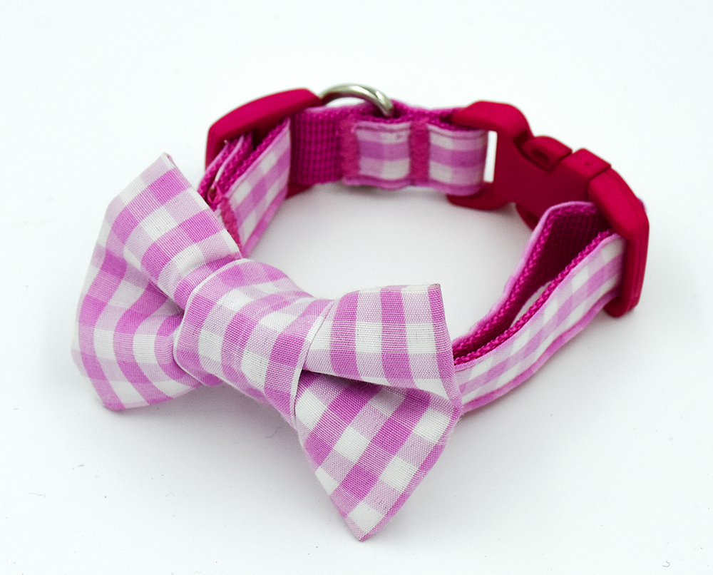 Pink and White Gingham Bow