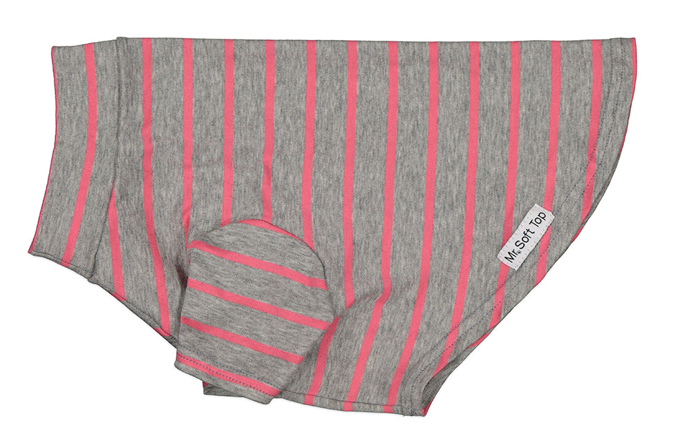 Pink and Grey Striped Cotton Tee