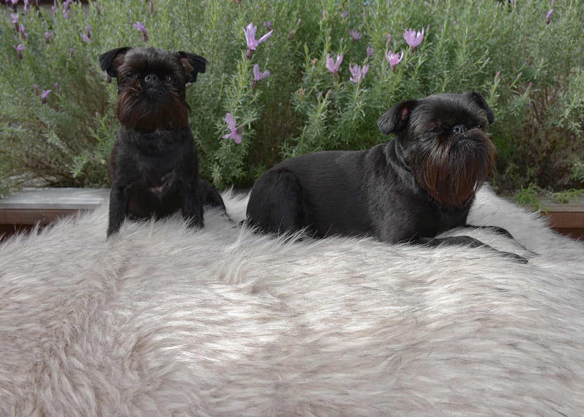 Light Blush Long Pile Faux Fur Bed