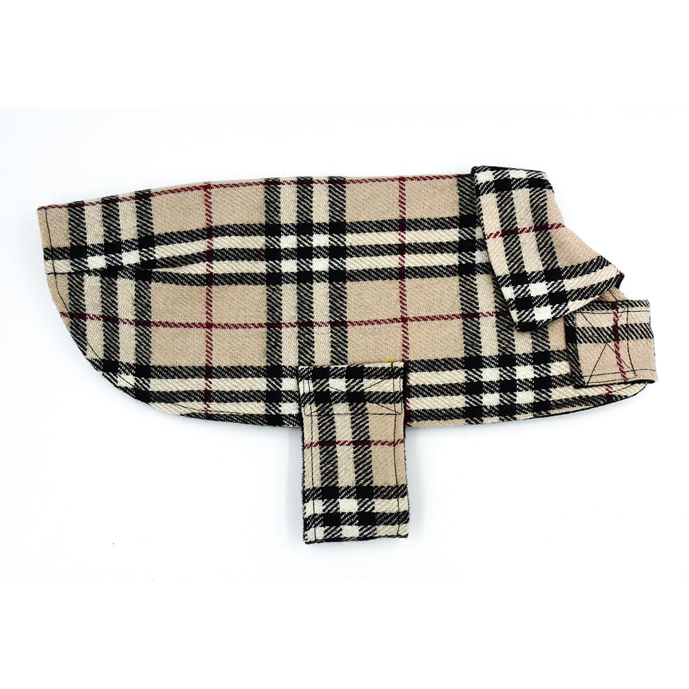 Limited Divine Caramel Tartan Lined Woolen Walking Coat