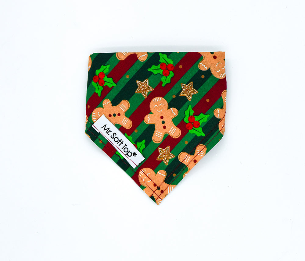 Green Tartan Gingerbread Christmas Bandana