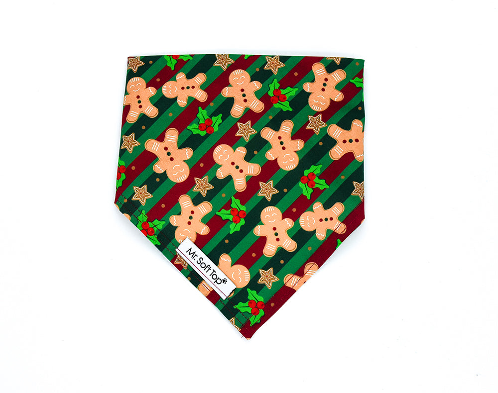 Green Tartan Gingerbread Christmas Bandana