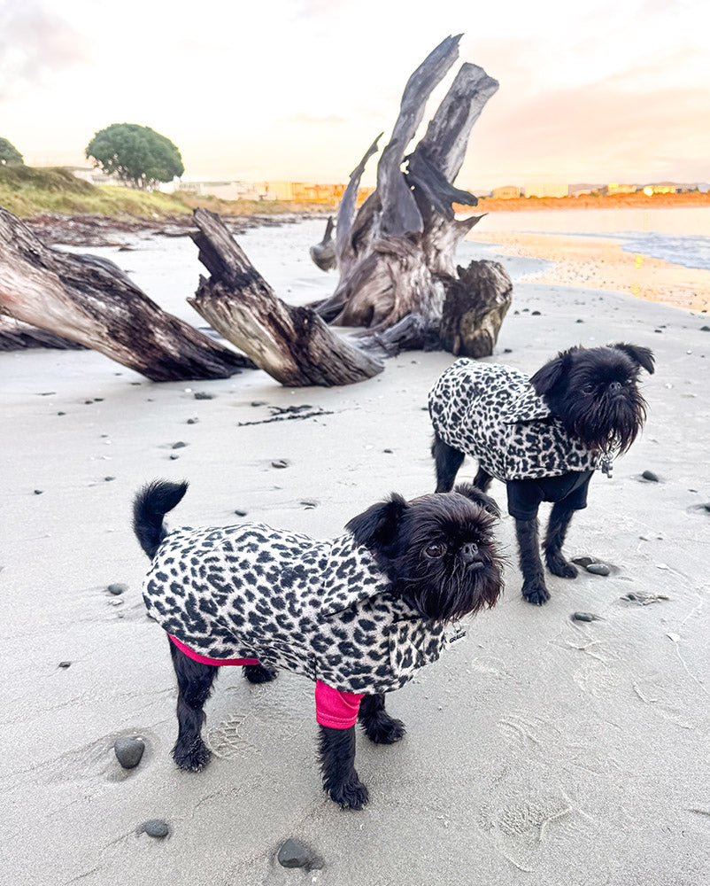 Luxurious Leopard Print Lined Wool Walking Coat