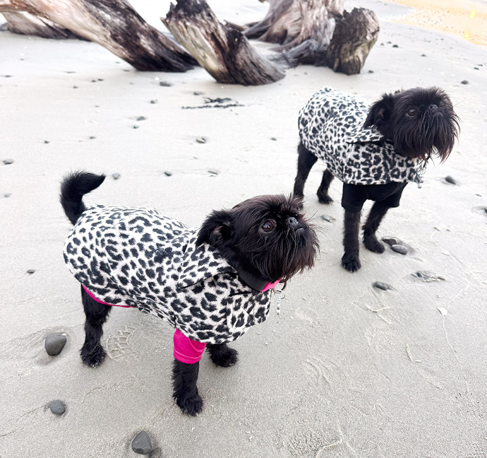Luxurious Leopard Print Lined Wool Walking Coat