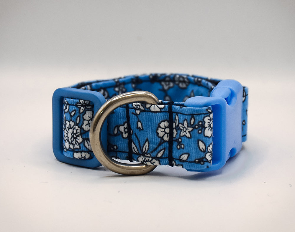 Forget-Me-Not Blue Floral Dog Collar