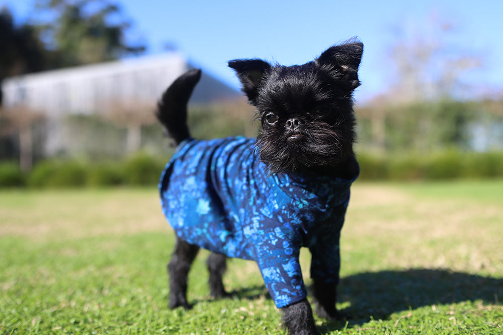 Blue Geometric Pattern Merino Tee