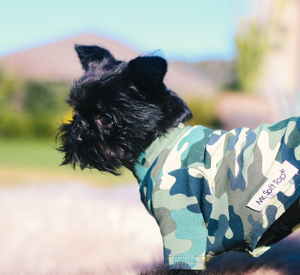 Green Camo Cotton Dog Tee