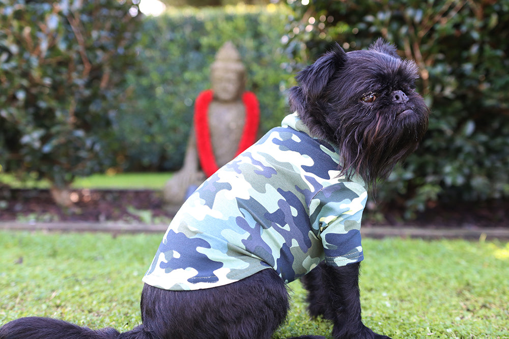 Green Camo Cotton Dog Tee