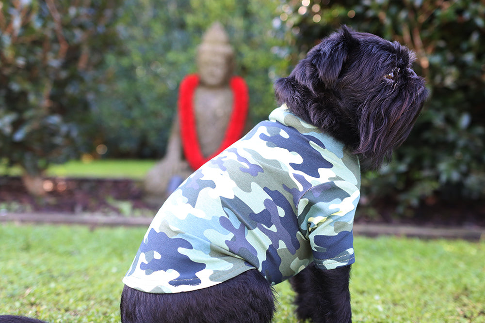 Green Camo Cotton Dog Tee
