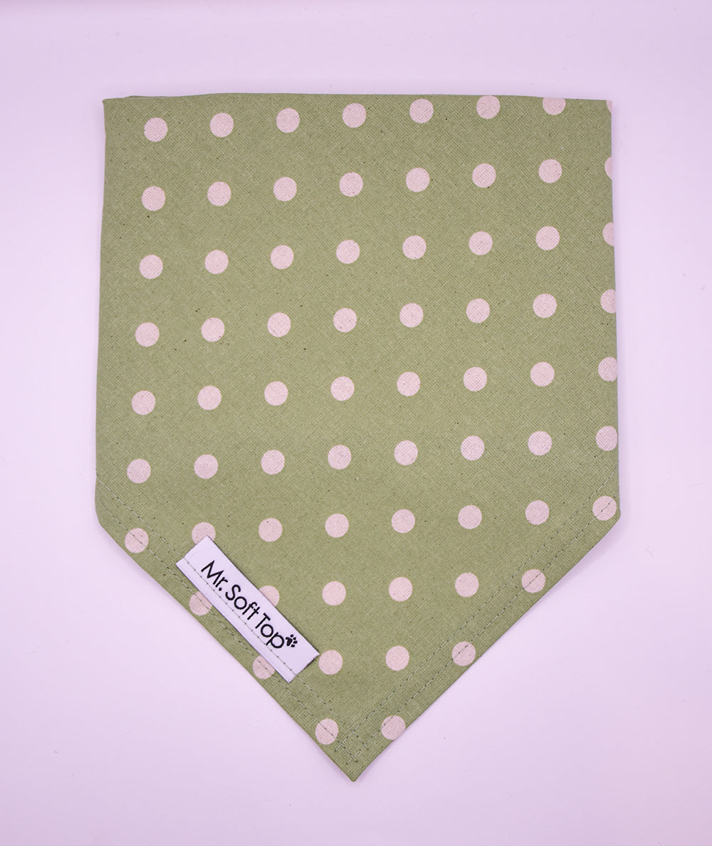 Light Green Spot Dog Bandana