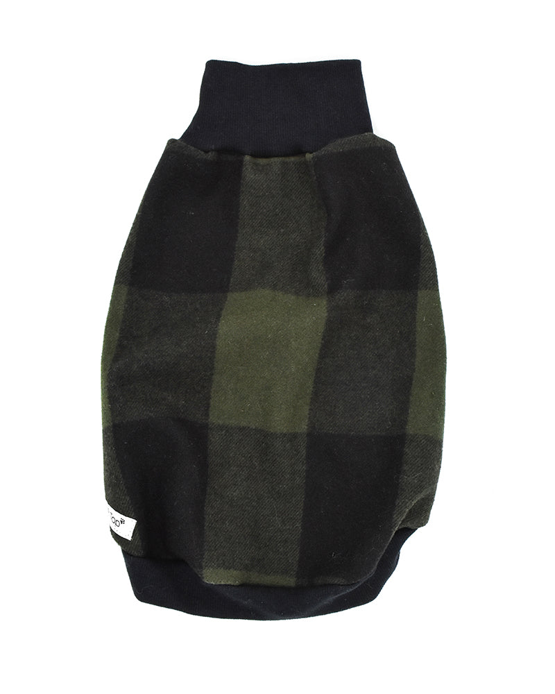 Dark Green Tartan Wool Weekend Sweater