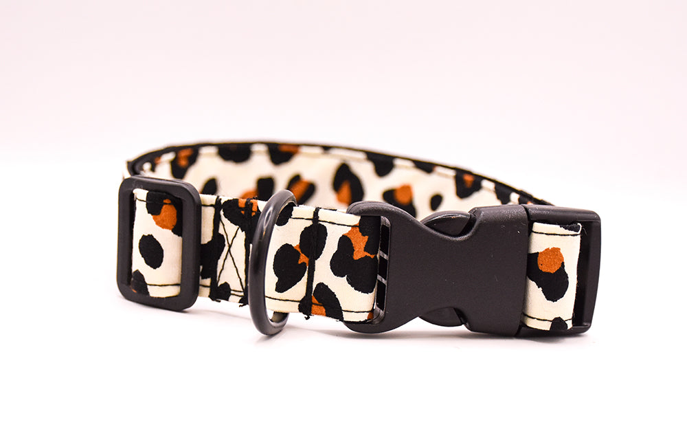 Cream Leopard Print Dog Collar