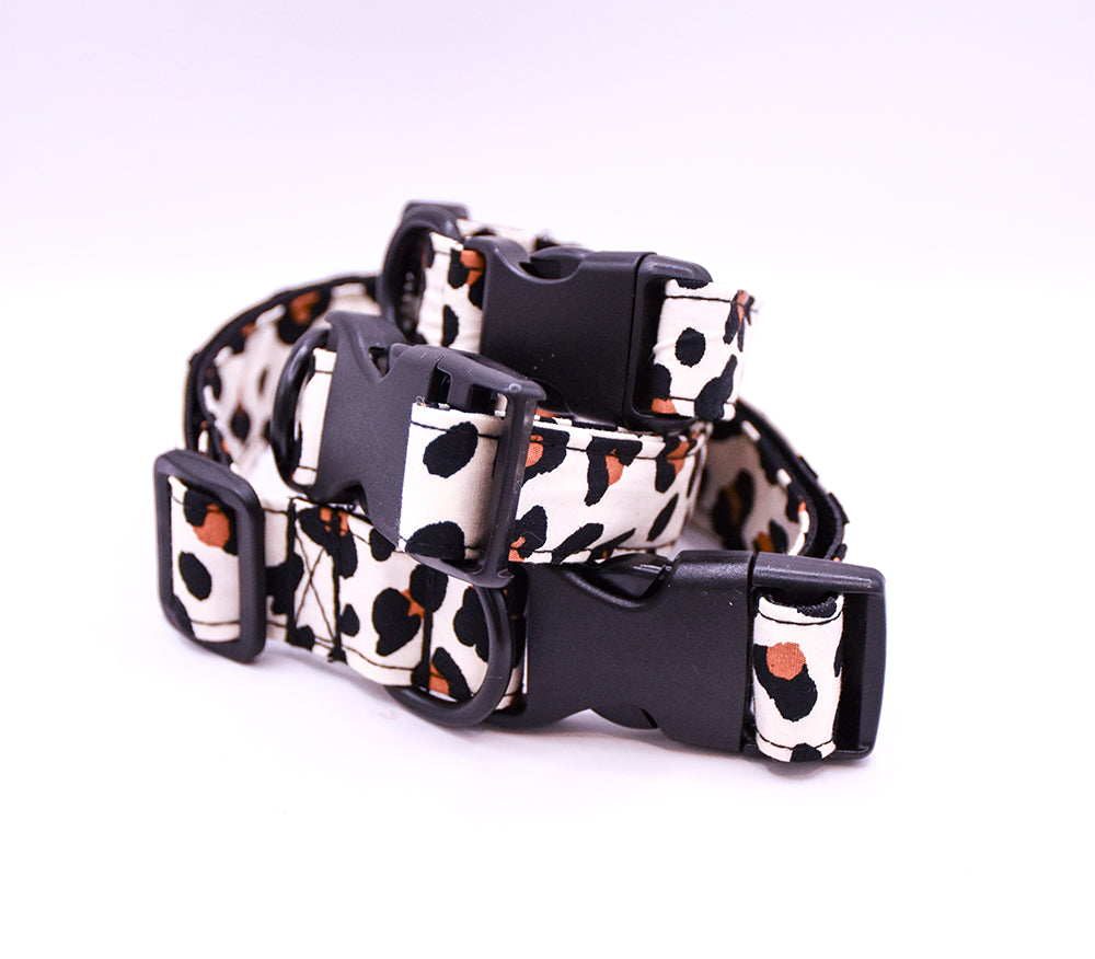 Cream Leopard Print Dog Collar