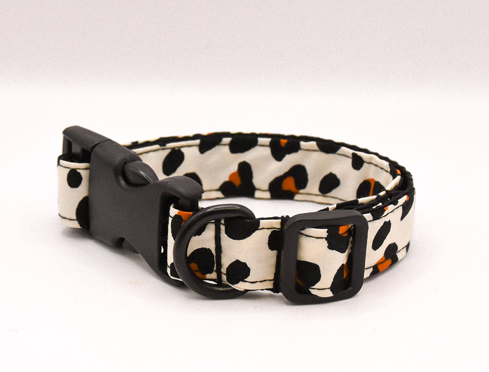 Cream Leopard Print Dog Collar