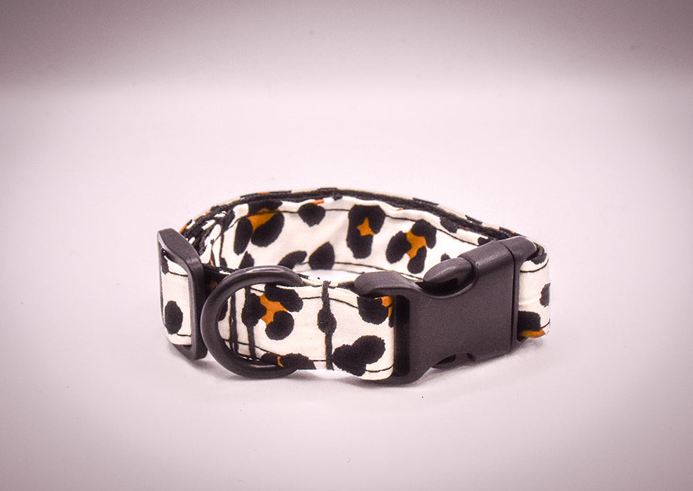 Cream Leopard Print Dog Collar