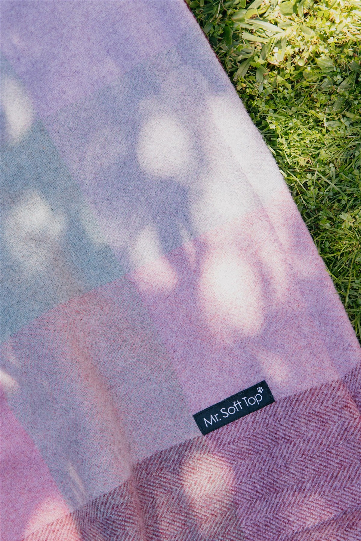 Dark Pink, Burgundy and Grey  Pure Wool Blanket