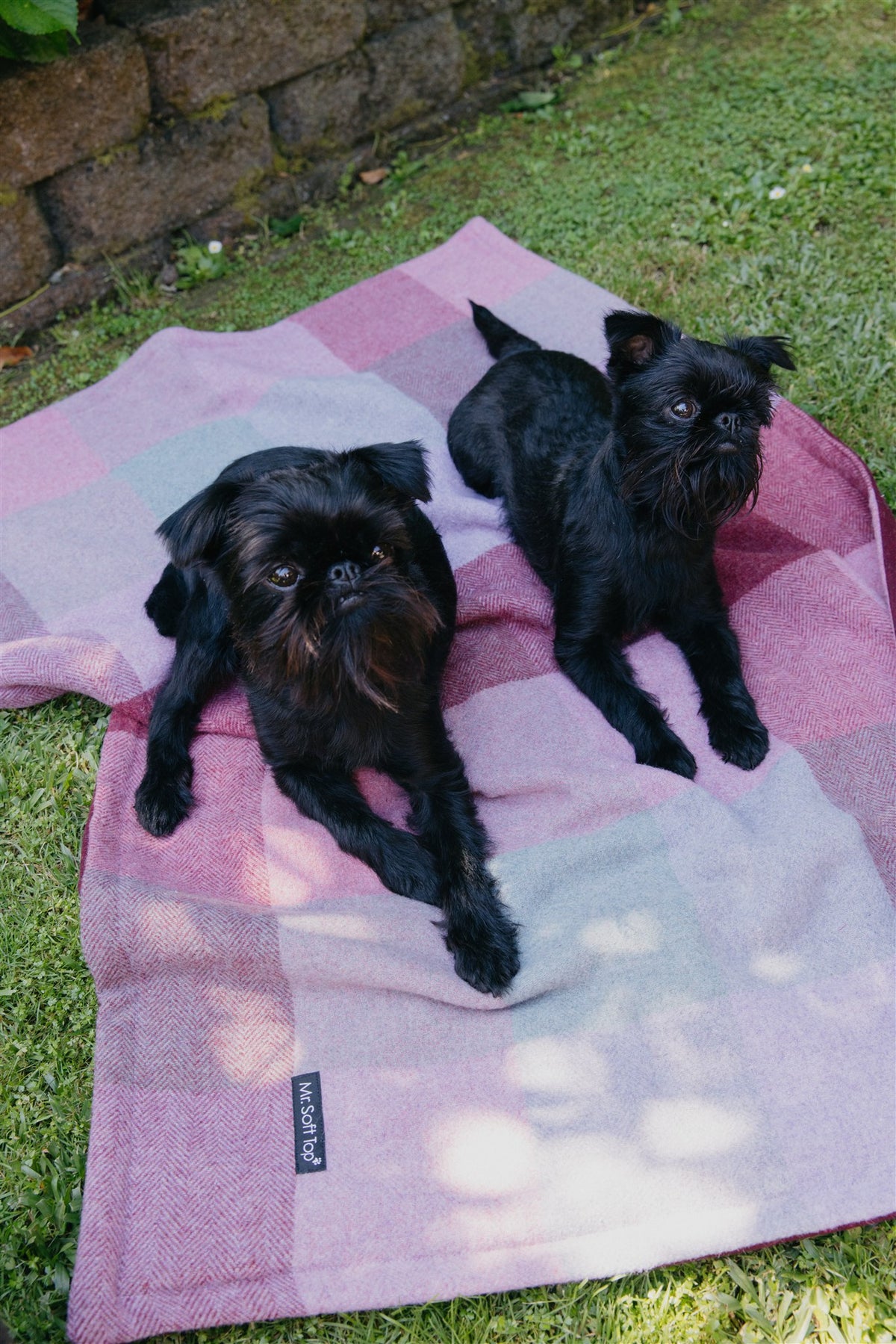 Dark Pink, Burgundy and Grey  Pure Wool Blanket