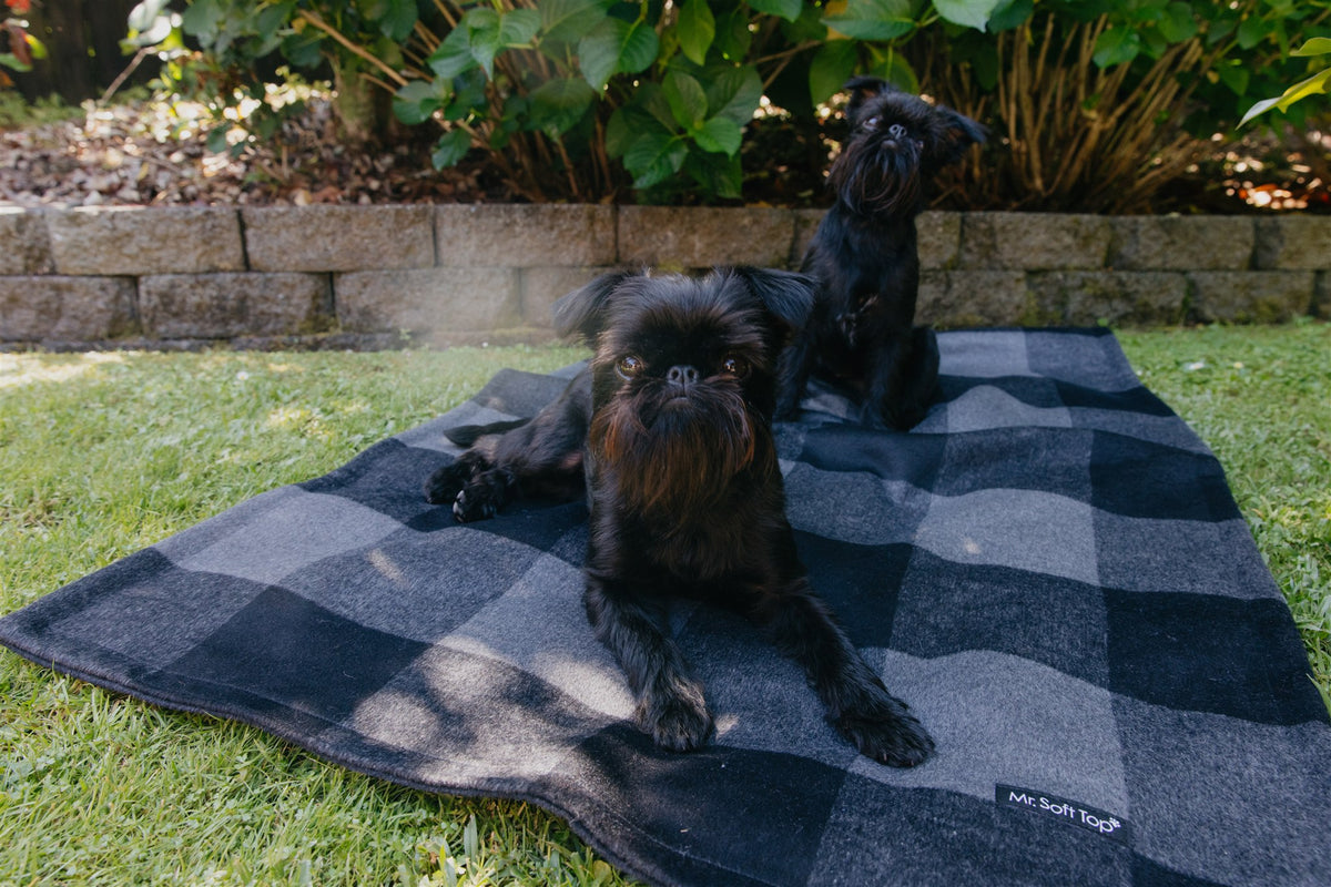 Stunning Black & Charcoal Check Blanket