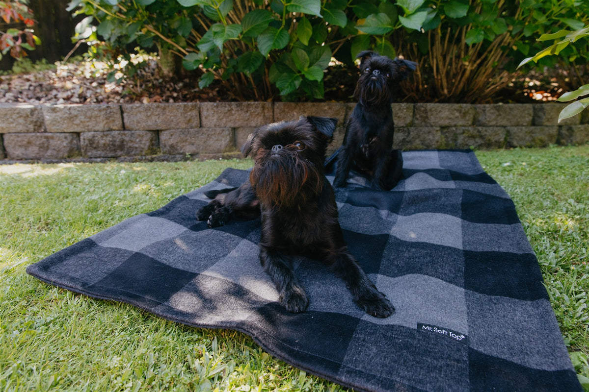 Stunning Black & Charcoal Check Blanket