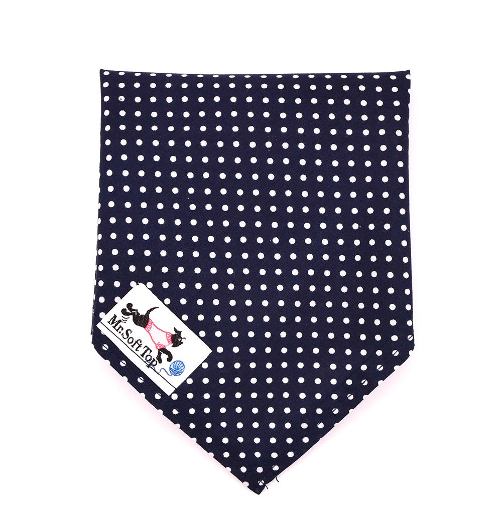 Navy and White Spot Bandana