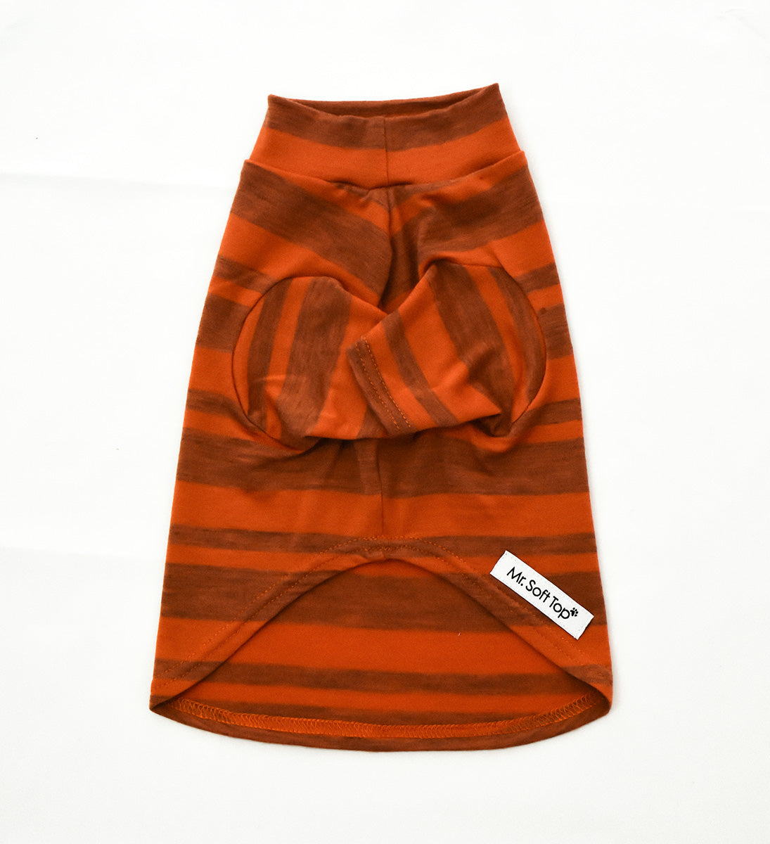Orange Wide Striped Merino Dog Tee