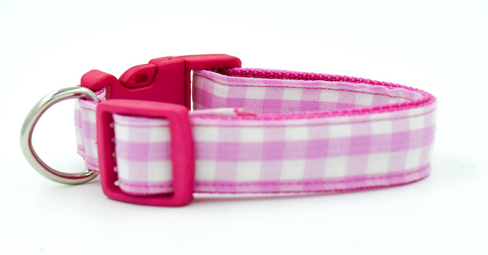 Pink and White Gingham Collar