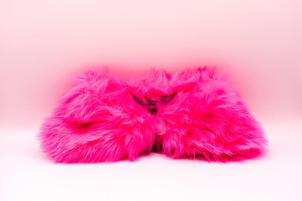 Hot Pink Faux Fur Ruff Scarf