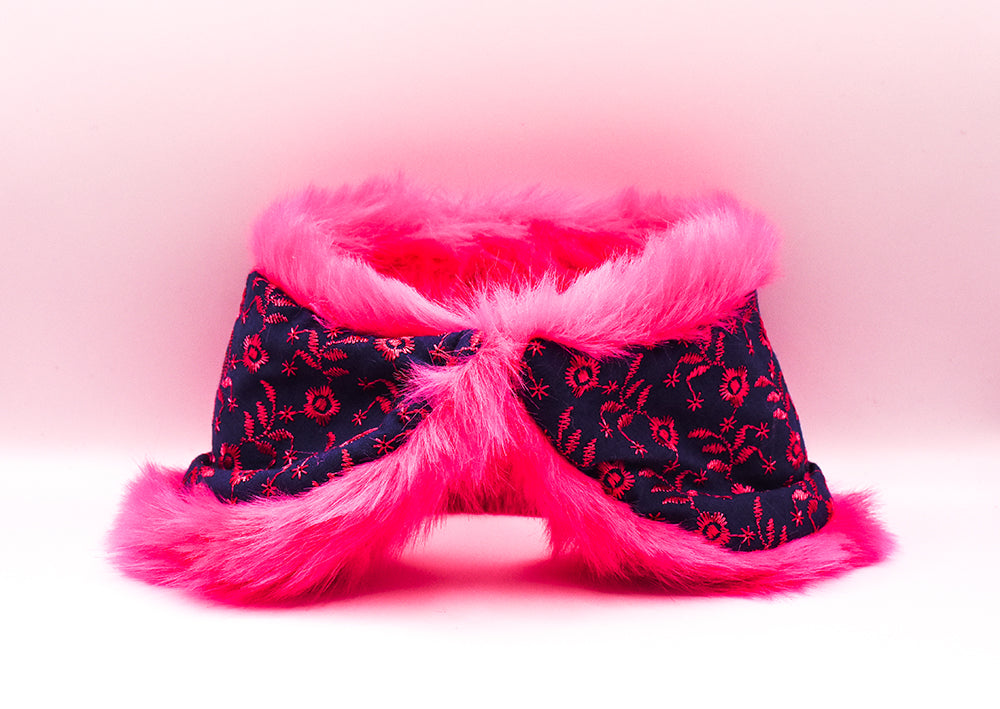 Hot Pink Faux Fur Ruff Scarf