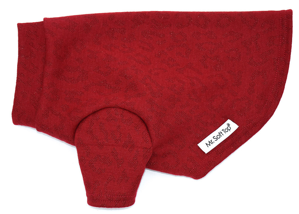 Red Leopard Pure Wool Dog Tee