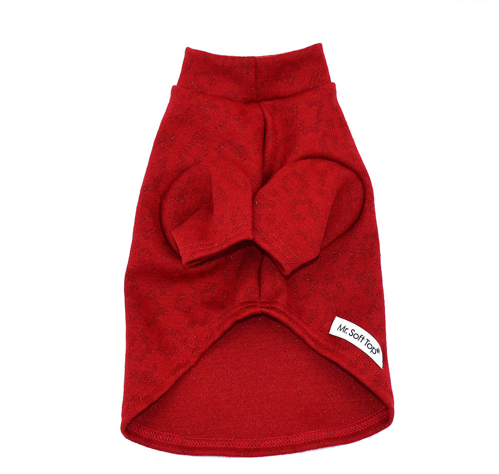 Red Leopard Pure Wool Dog Tee