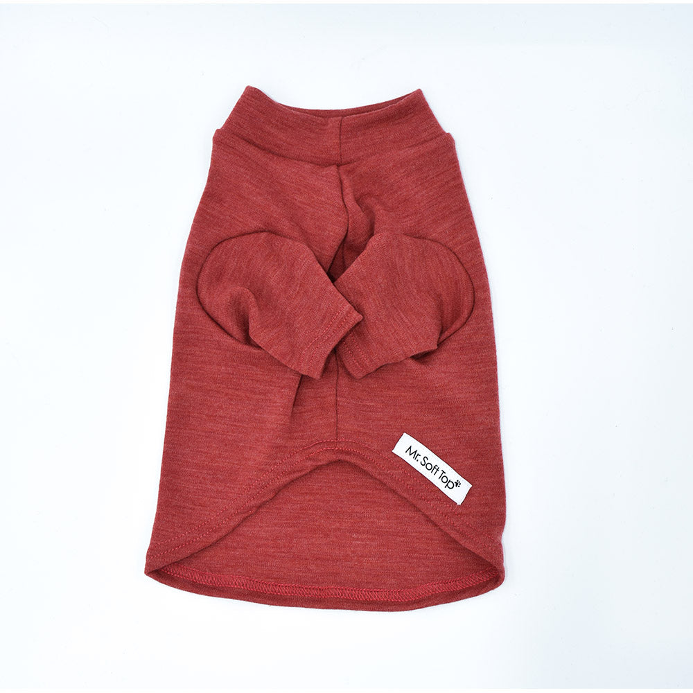 Soft & Stretchy Rhubarb Pinky/Orange Merino Dog Tee