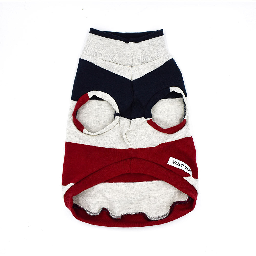 The Tommy Bold Three Striped Cotton Weekend Dog Sweater