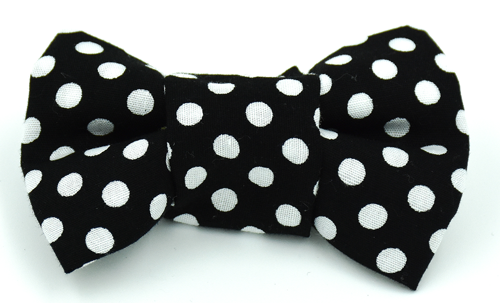 Black with White Spots Bow