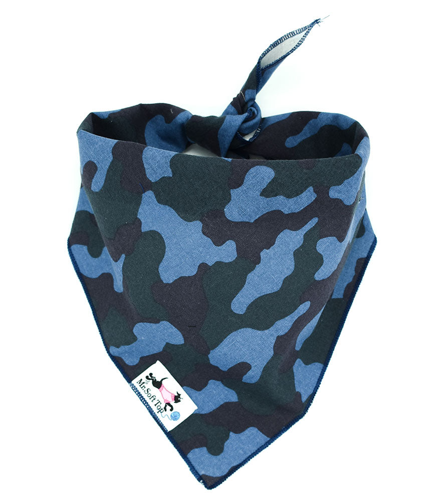 Dark Blue Camo Dog Bandana