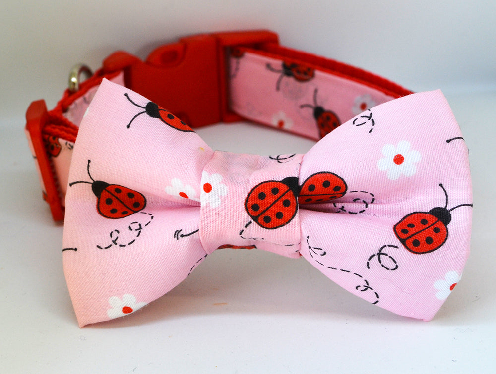 Pink Ladybug Bow