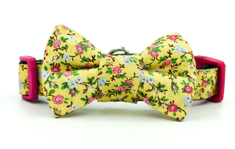 Yellow Liberty Floral Bow