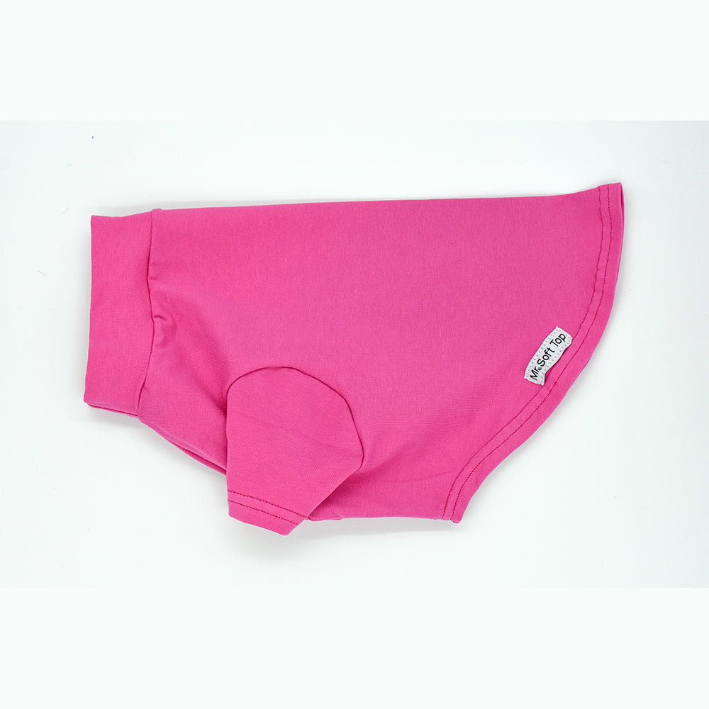 Bright Pink Plain Cotton Dog Tee