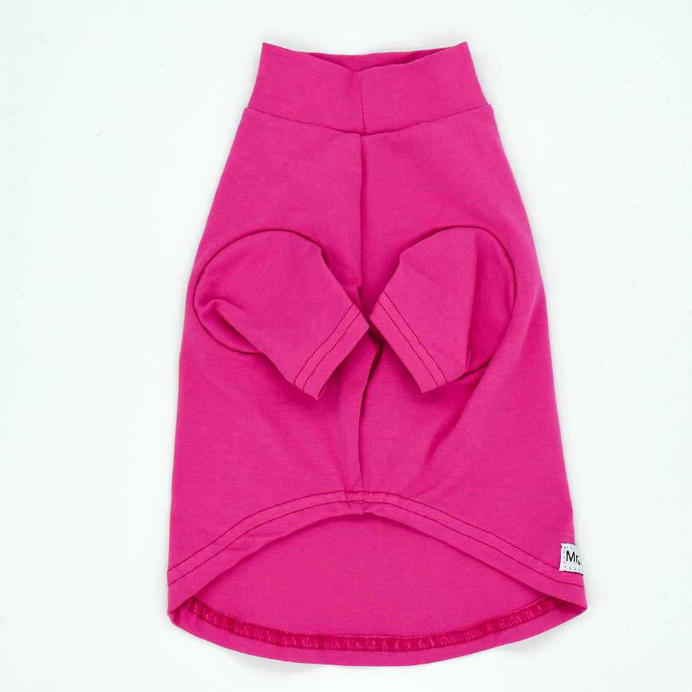 Bright Pink Plain Cotton Dog Tee