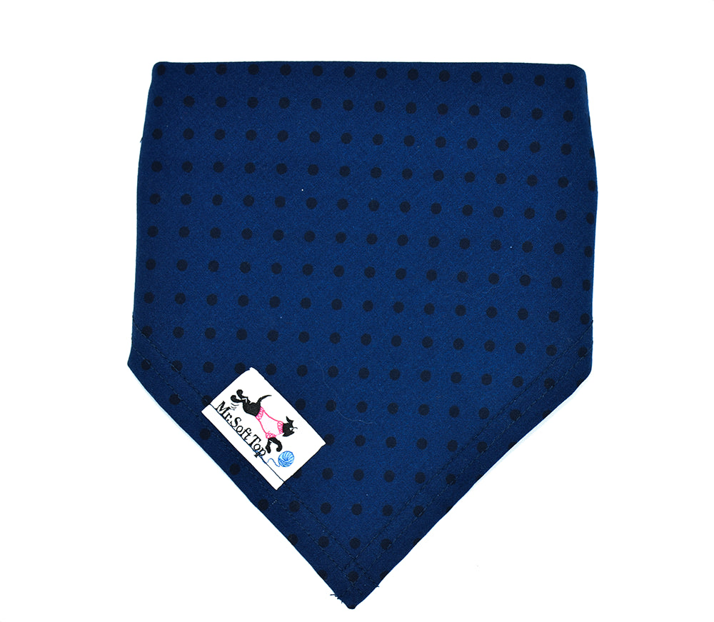 Navy and Black Polka Dot Bandana