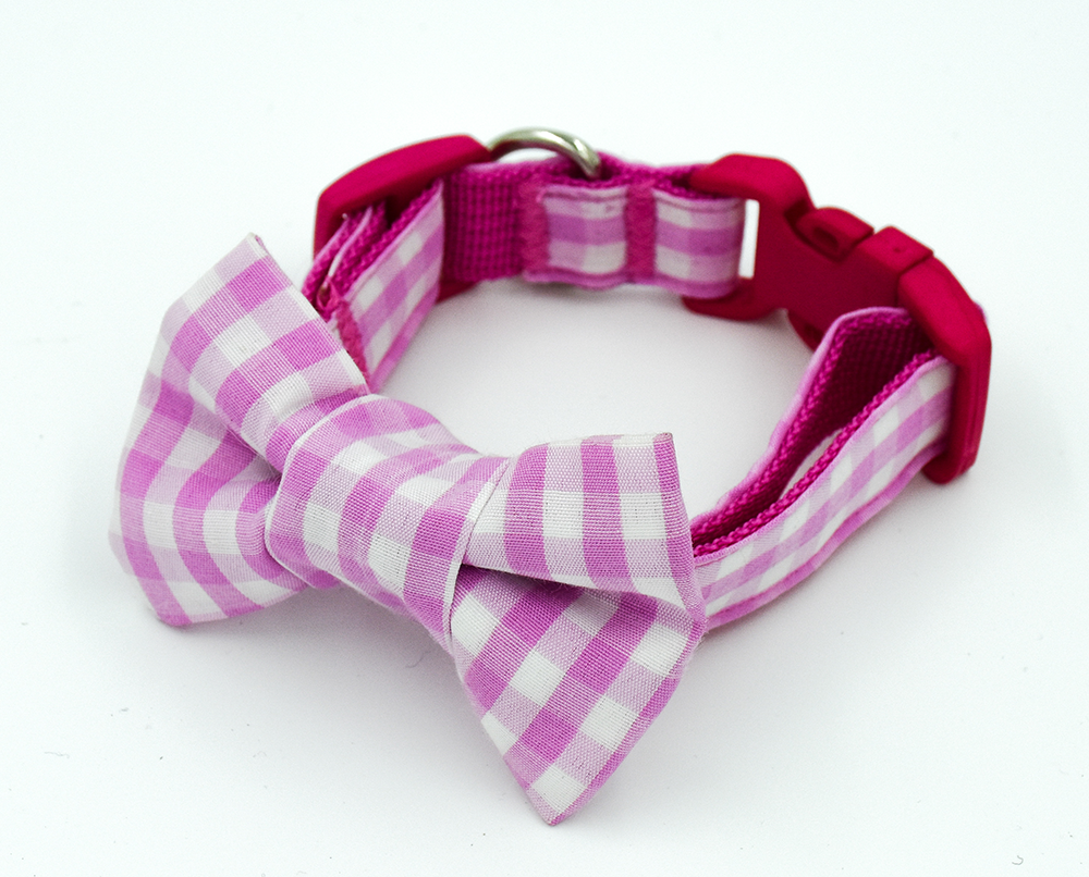 Pink and White Gingham Collar