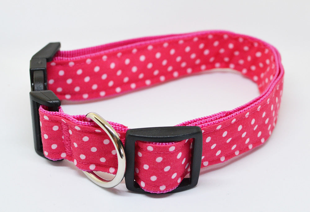 Pink & White Spot Collar