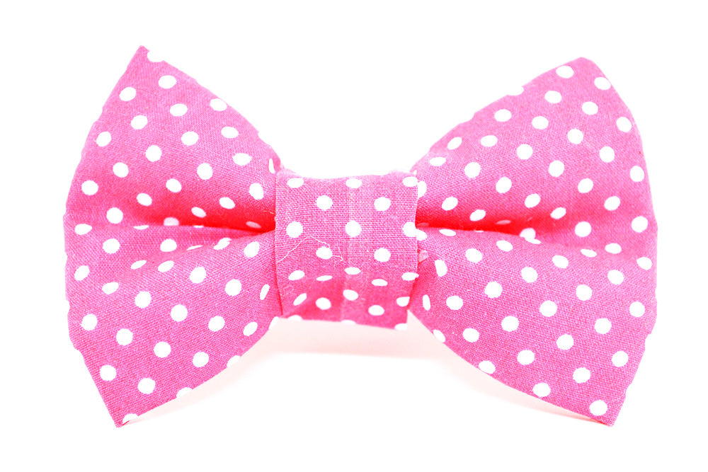 Pink with White Spots Bow Tie