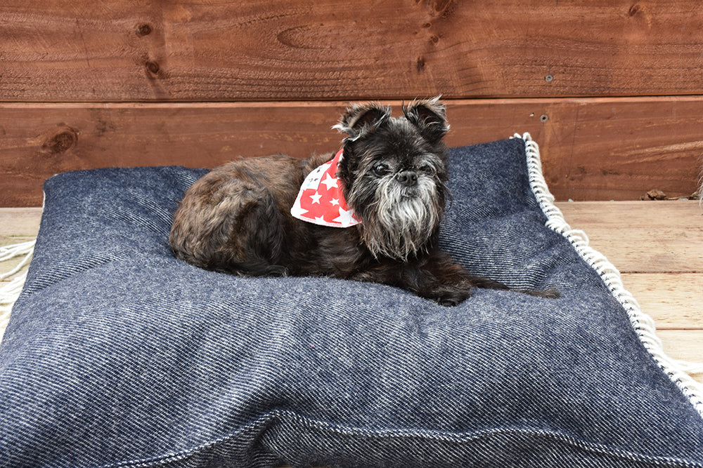 Dark Navy 100% Lambswool Luxury Dog Bed