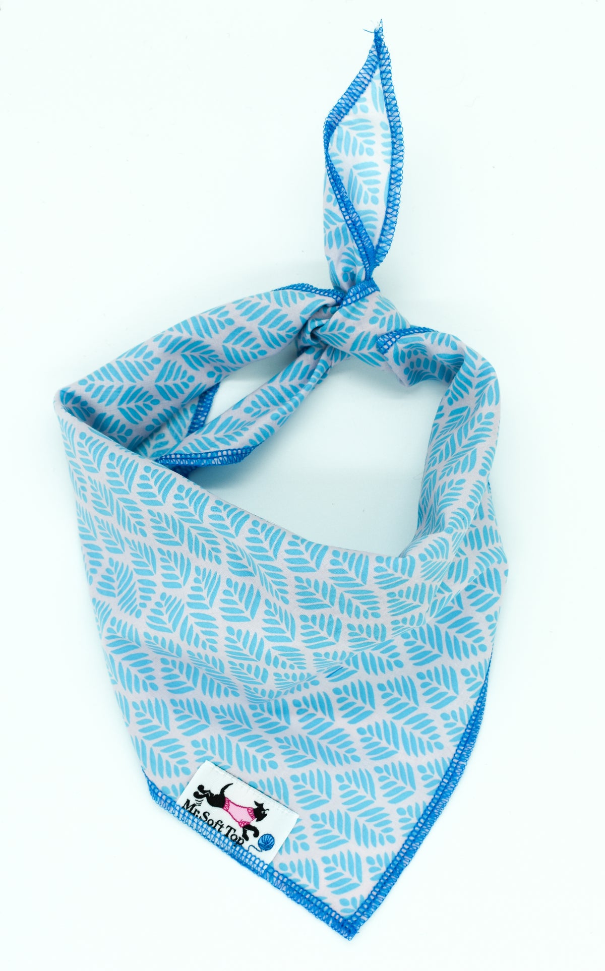 Turquoise Fern Leaf Dog Bandana