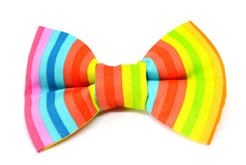 Rainbow Stripe Bow Tie